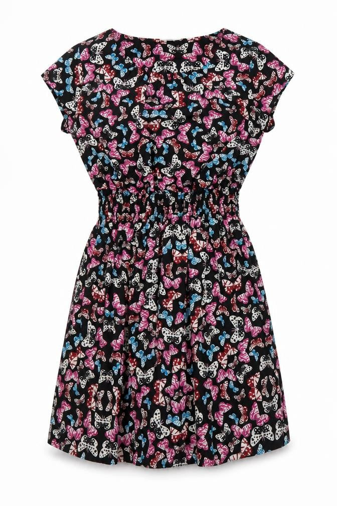 Front view of New Look women’s multicoloured geometric polyester a-line, size UK 8, scoop neck