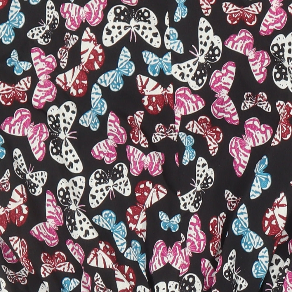 New Look Womens Multicoloured Geometric Polyester A-Line Size 8 Scoop Neck