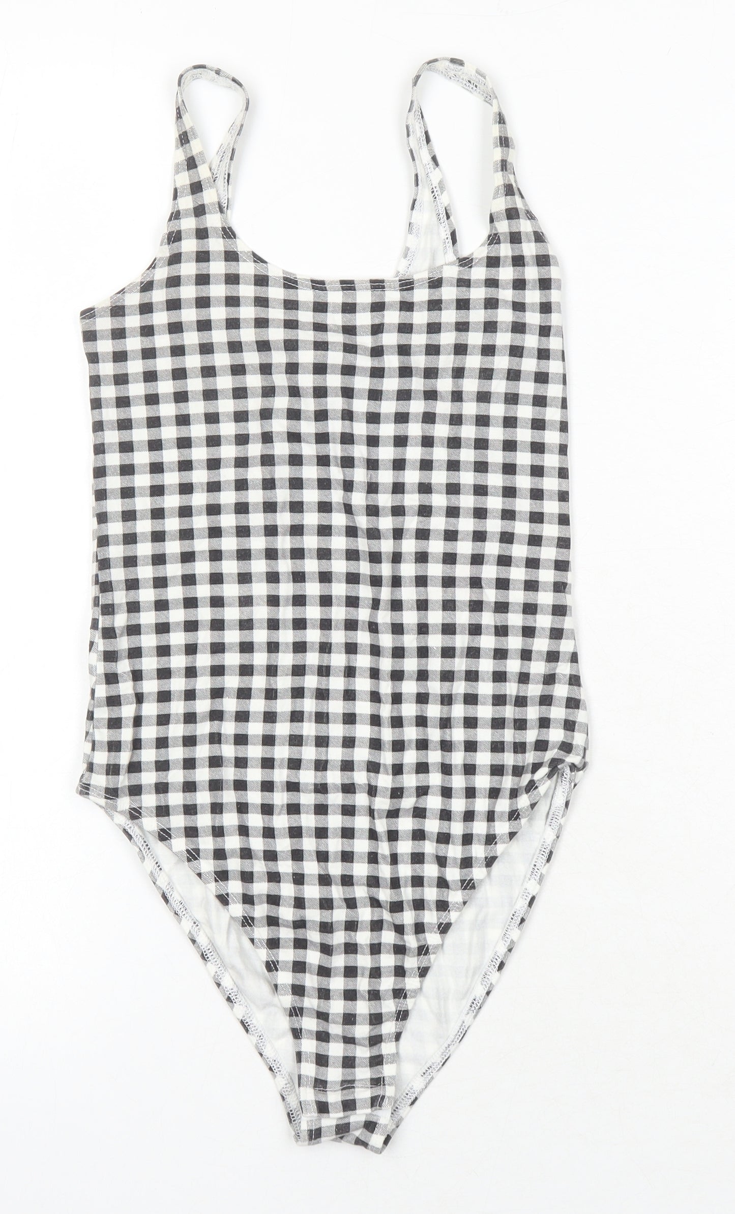 Miss Selfridge Womens Multicoloured Gingham Cotton Bodysuit One-Piece Size 6