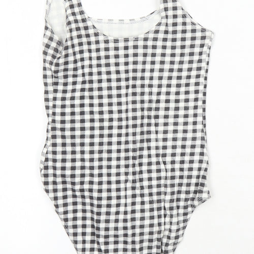 Miss Selfridge Womens Multicoloured Gingham Cotton Bodysuit One-Piece Size 6