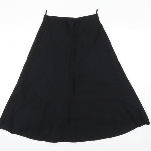 Diolden Womens Black Polyester A-Line Skirt Size 10 Zip