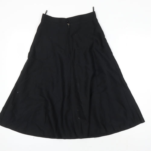 Diolden Womens Black Polyester A-Line Skirt Size 10 Zip