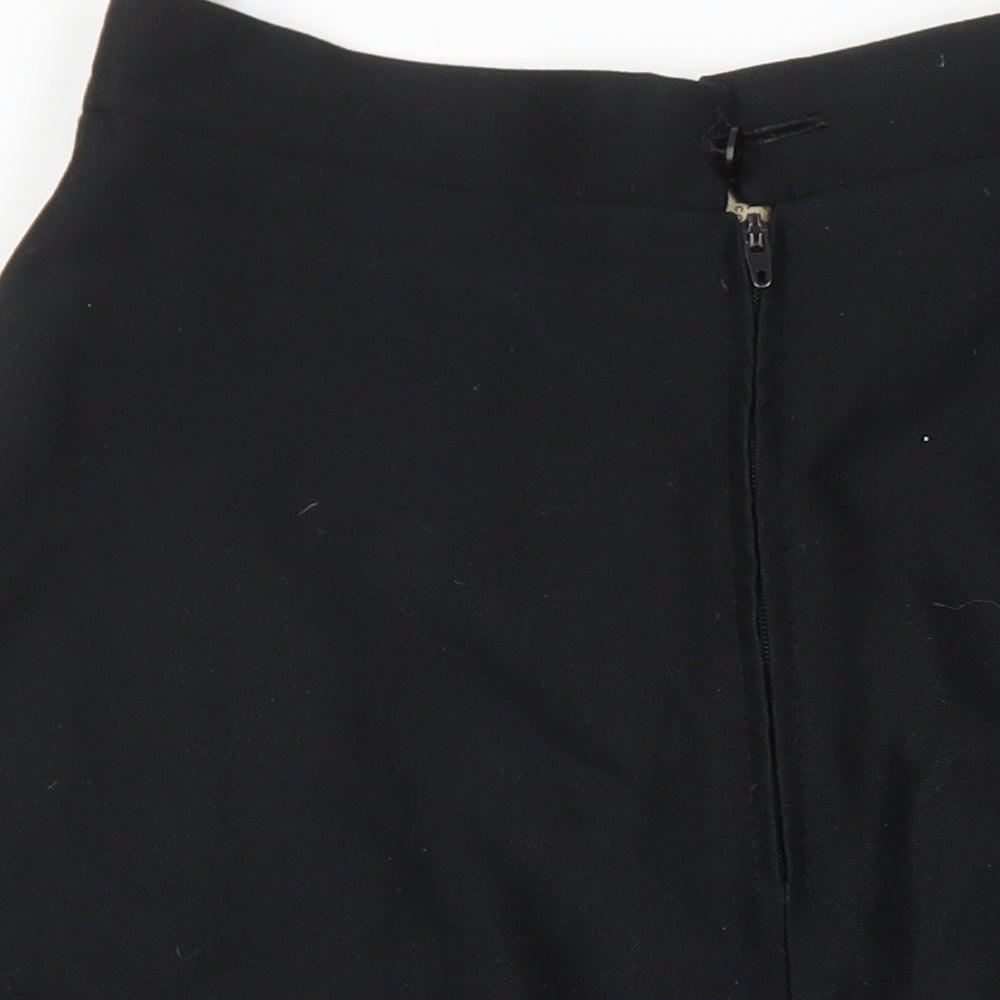 Diolden Womens Black Polyester A-Line Skirt Size 10 Zip