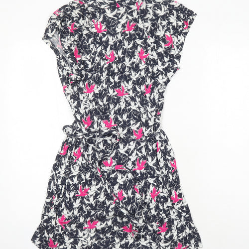 French Connection Womens Ivory Geometric Viscose Fit & Flare Size 10 Sweetheart - Birds Print