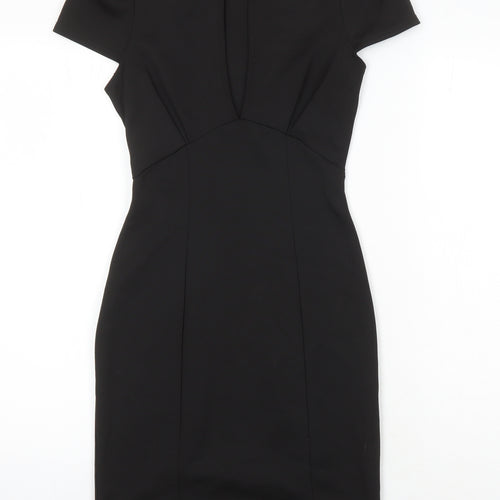 Boohoo Womens Black Houndstooth Polyester Pencil Dress Size 8 Sweetheart