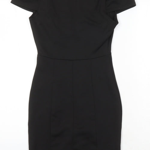 Boohoo Womens Black Houndstooth Polyester Pencil Dress Size 8 Sweetheart