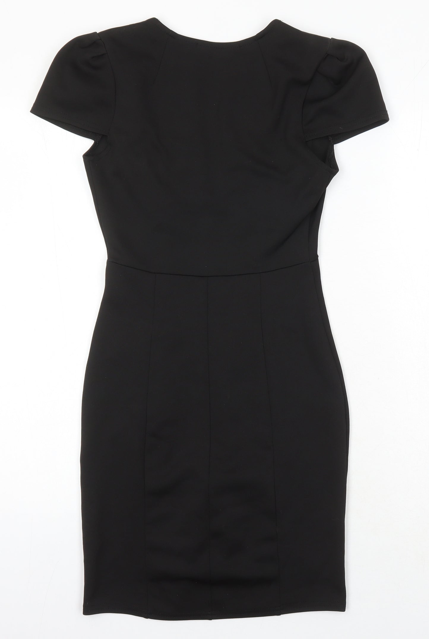 Boohoo Womens Black Houndstooth Polyester Pencil Dress Size 8 Sweetheart