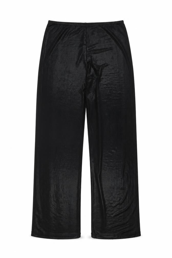 Front view of Vladim women’s black polyester trousers, size UK 14, 32-inch leg regular