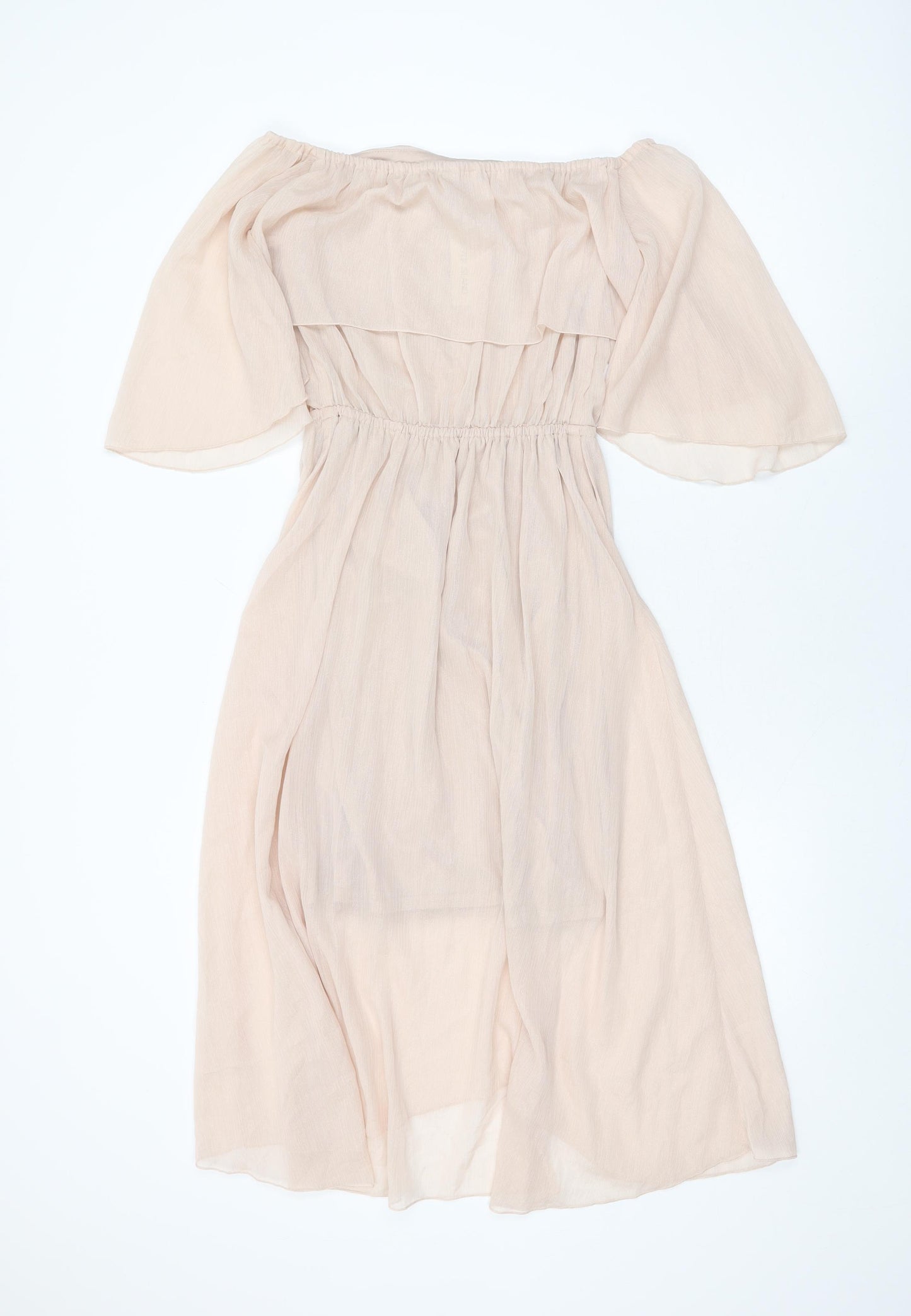 River Island Womens Pink Polyester Shift Size 8 Off the Shoulder Pullover