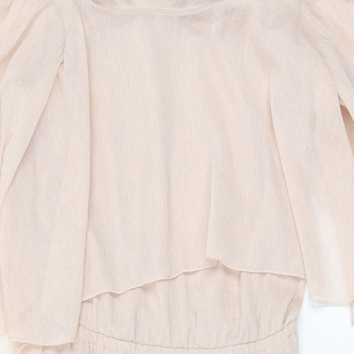 River Island Womens Pink Polyester Shift Size 8 Off the Shoulder Pullover