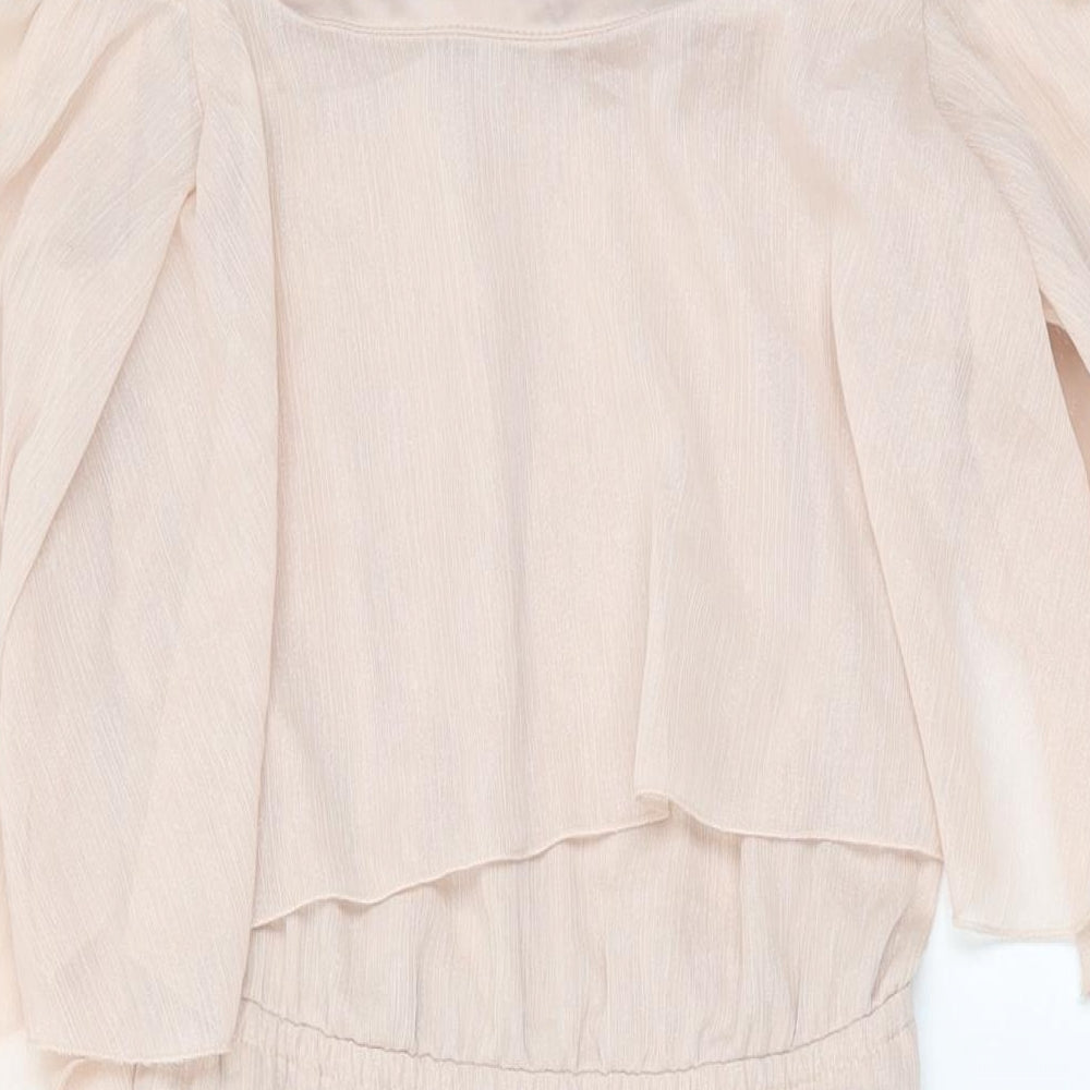 River Island Womens Pink Polyester Shift Size 8 Off the Shoulder Pullover