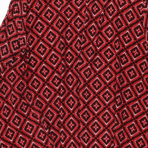 Simply Be Womens Red Geometric Polyester Shift Size 22 Round Neck Pullover