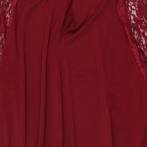 AX Paris Womens Red Polyester Shift Size 22 Round Neck Button