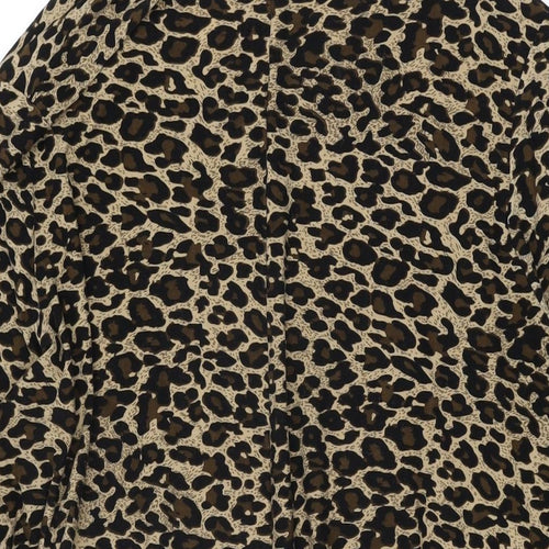 Simply Be Womens Beige Animal Print Polyester Shift Size 22 Round Neck Pullover