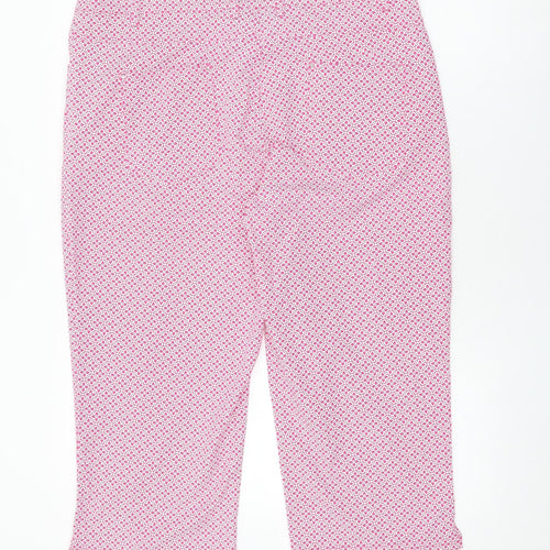 Glenmuir Womens Pink Geometric Polyamide Capri Trousers Size 18 L21 in Regular Zip