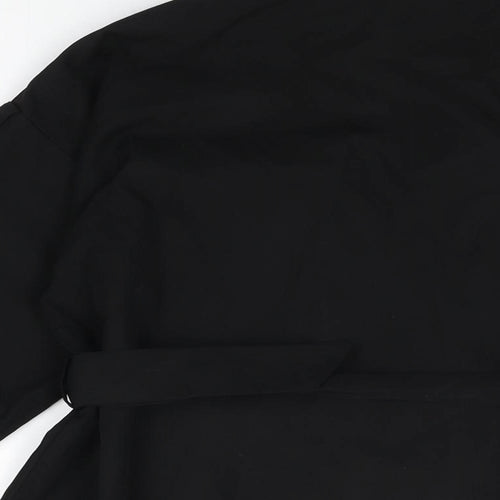 I SAW IT FIRST Womens Black Cotton Shirt Dress Size 10 Collared Button