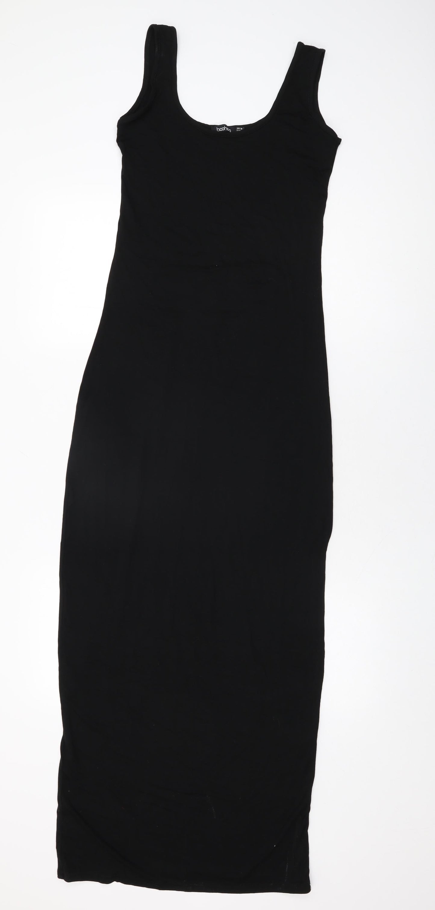 Boohoo Womens Black Viscose Bodycon Size 10 Scoop Neck Pullover
