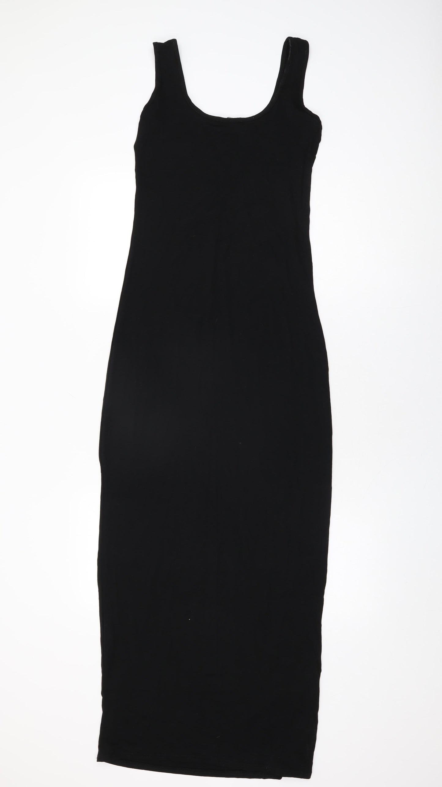 Boohoo Womens Black Viscose Bodycon Size 10 Scoop Neck Pullover