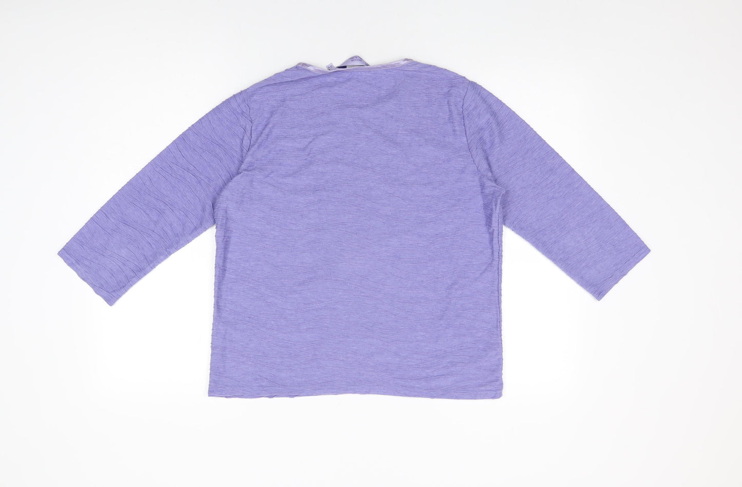 Honor Millburn Womens Purple Cotton Basic T-Shirt Size 14 Round Neck