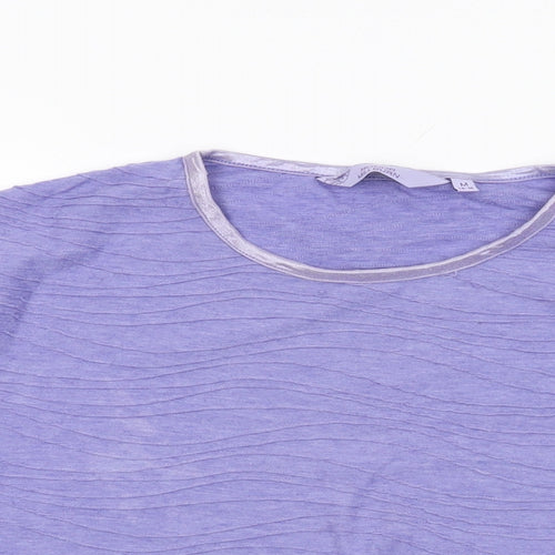 Honor Millburn Womens Purple Cotton Basic T-Shirt Size 14 Round Neck