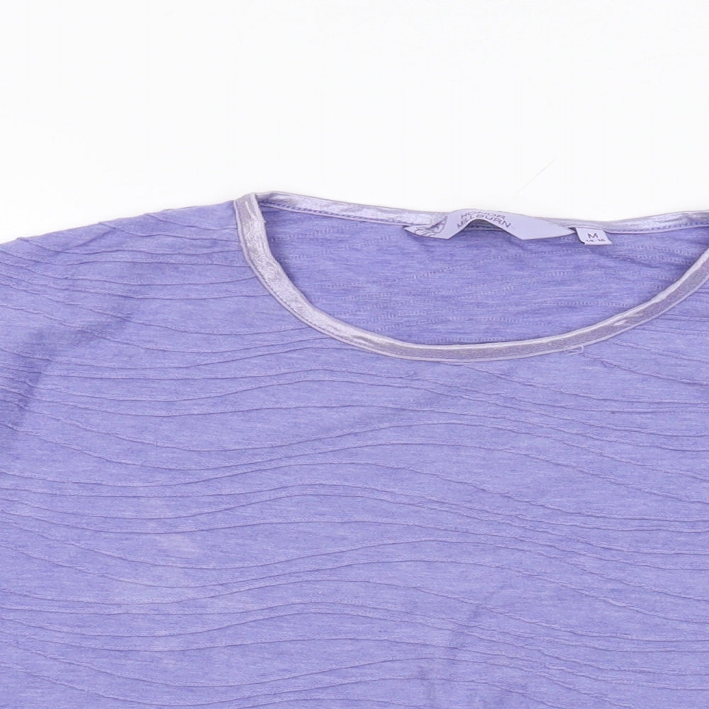 Honor Millburn Womens Purple Cotton Basic T-Shirt Size 14 Round Neck