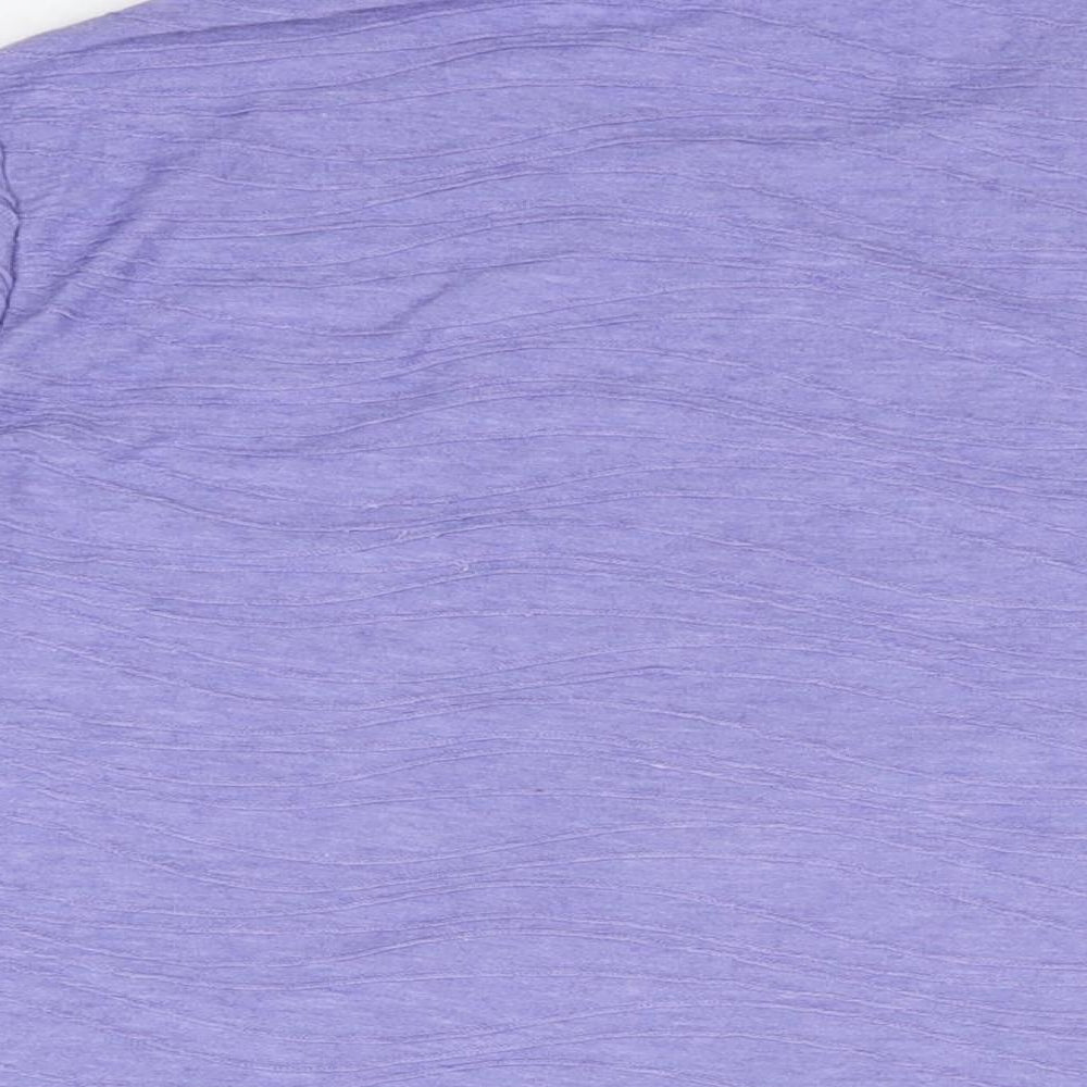 Honor Millburn Womens Purple Cotton Basic T-Shirt Size 14 Round Neck