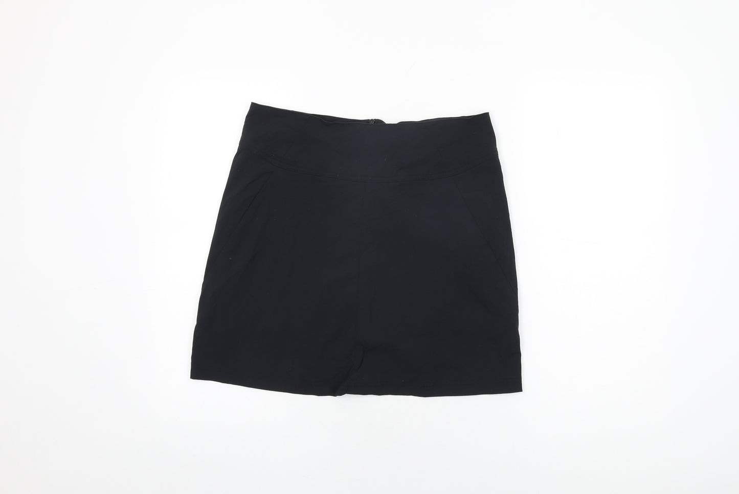 Royal Robbins Womens Black Nylon Sweat Shorts Size 8 Regular Zip - Skort