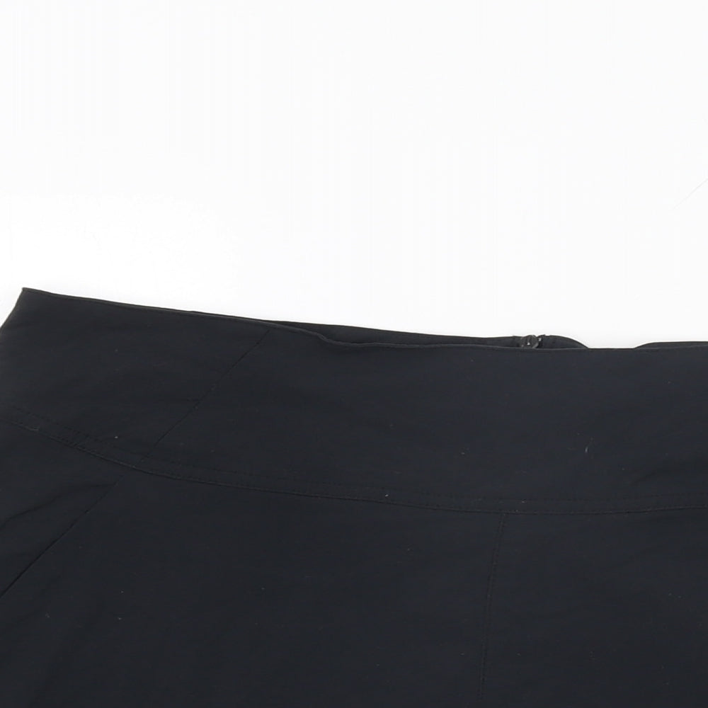 Royal Robbins Womens Black Nylon Sweat Shorts Size 8 Regular Zip - Skort