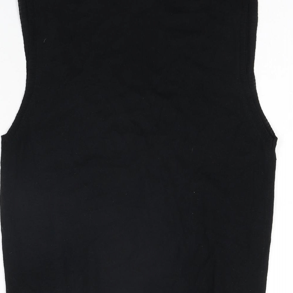 Yesterday Never Dies Womens Black Polyester Basic T-Shirt Size 10 Scoop Neck