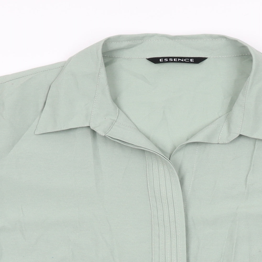 essence Womens Green Viscose Basic Button-Up Size 20 Collared