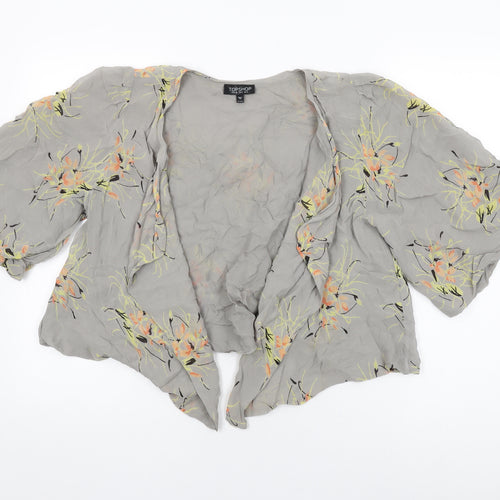 Topshop Womens Grey Floral Kimono Jacket Size 8
