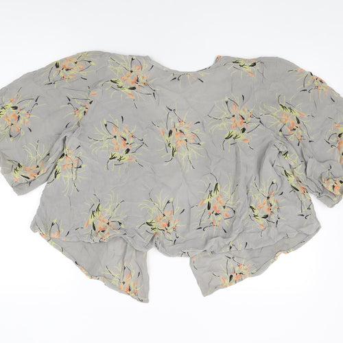 Topshop Womens Grey Floral Kimono Jacket Size 8