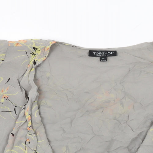 Topshop Womens Grey Floral Kimono Jacket Size 8
