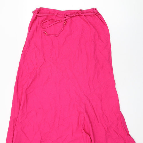 EWM Womens Pink Linen Swing Skirt Size 16