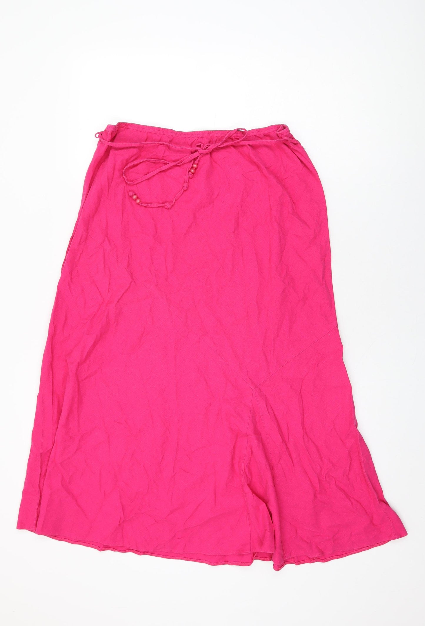 EWM Womens Pink Linen Swing Skirt Size 16