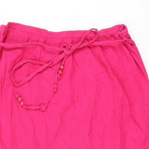 EWM Womens Pink Linen Swing Skirt Size 16