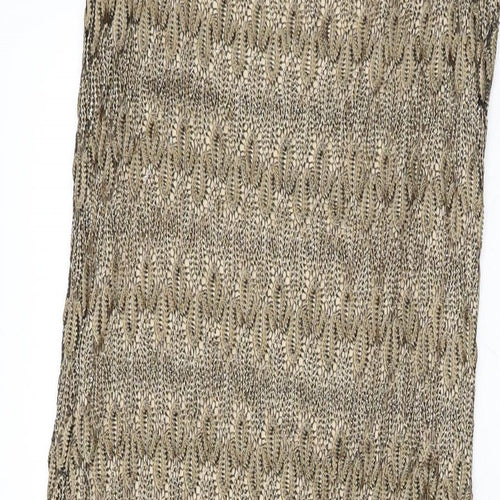 Style Womens Gold Geometric Polyester Bodycon Size 14 Scoop Neck Pullover