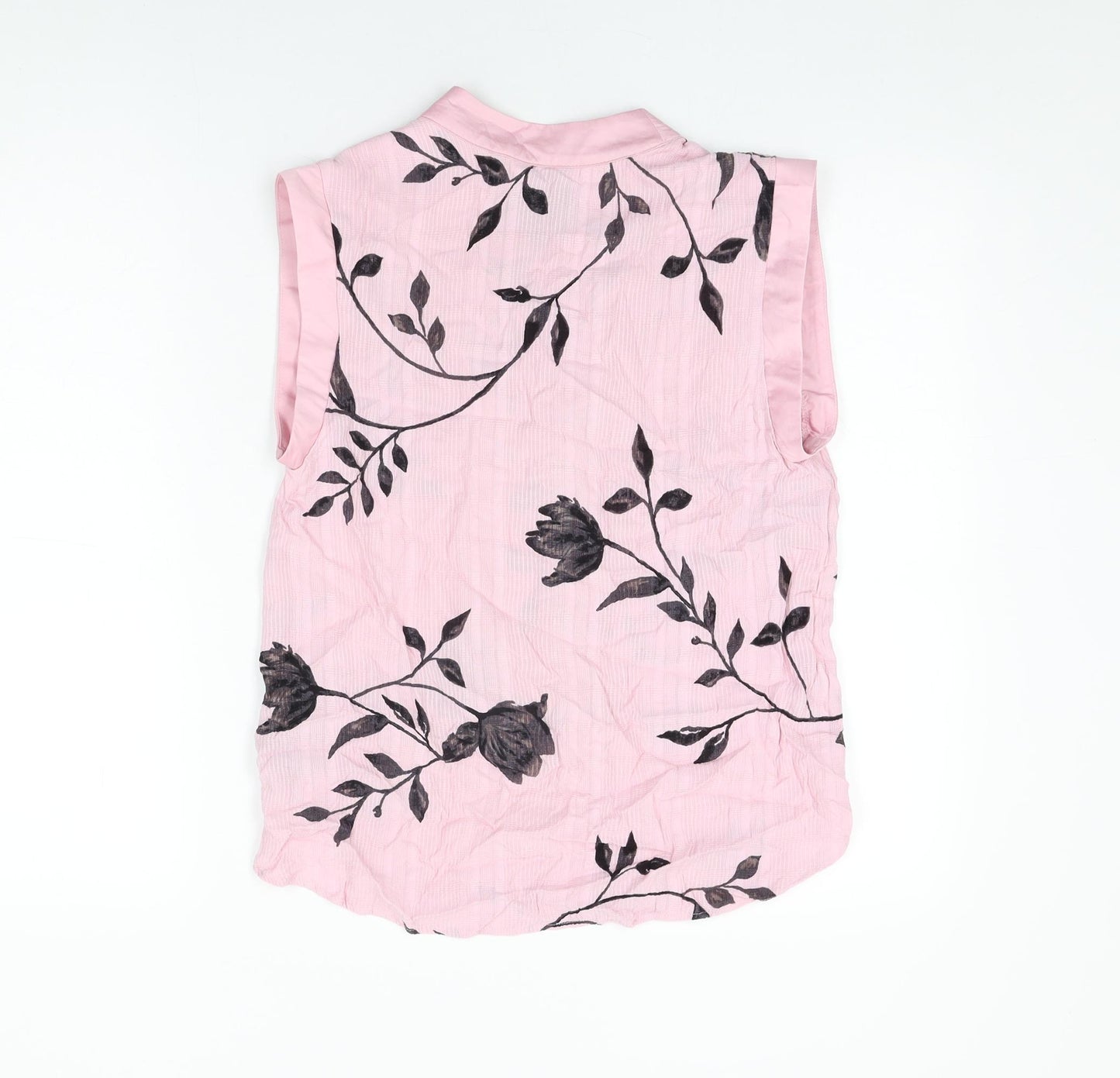 NEXT Womens Pink Floral Viscose Basic Blouse Size 10 V-Neck