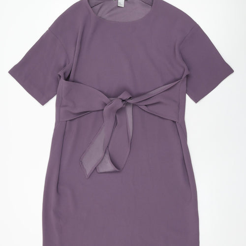 H&M Womens Purple Polyester Shift Size 16 Round Neck Pullover