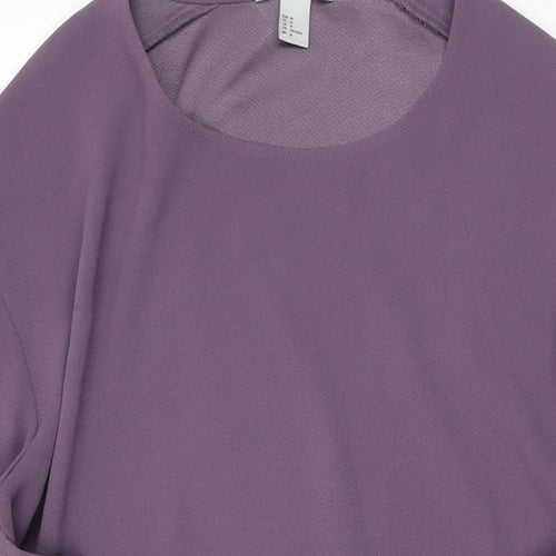 H&M Womens Purple Polyester Shift Size 16 Round Neck Pullover