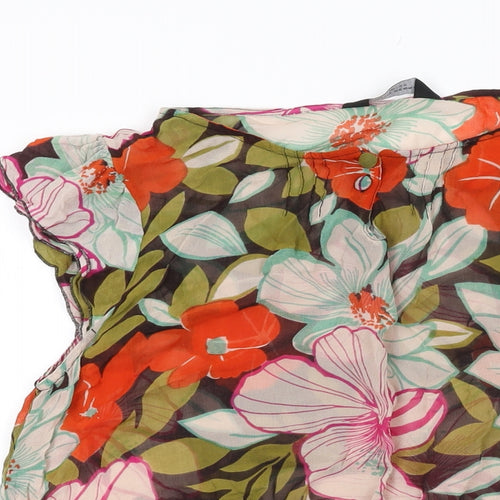 Dorothy Perkins Womens Multicoloured Floral Viscose Basic Blouse Size 14 Round Neck