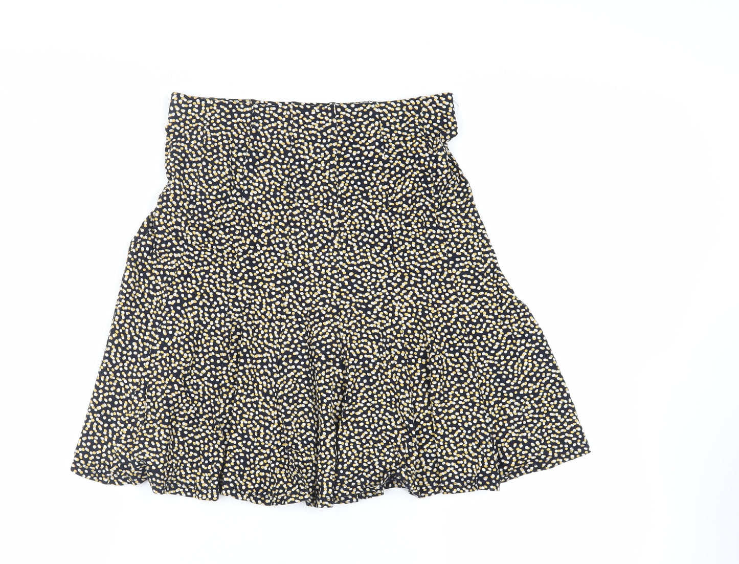 Marks and Spencer Womens Blue Animal Print Viscose Flare Skirt Size 8 - Elasticated Waist