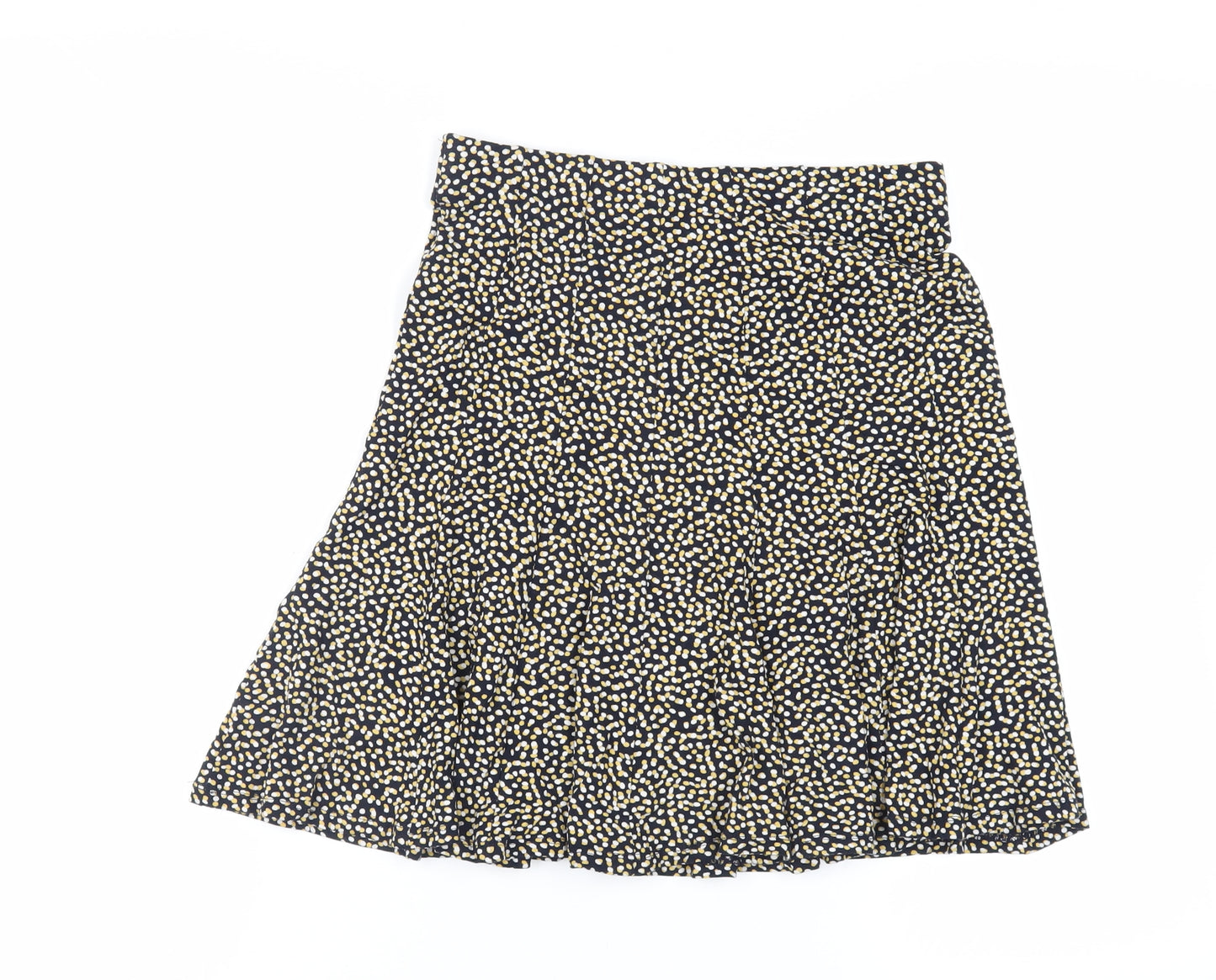 Marks and Spencer Womens Blue Animal Print Viscose Flare Skirt Size 8 - Elasticated Waist