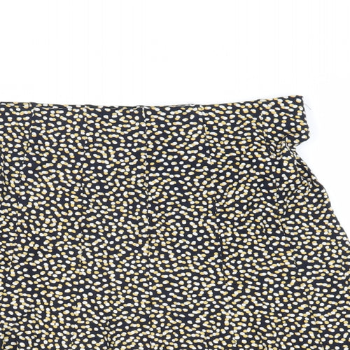 Marks and Spencer Womens Blue Animal Print Viscose Flare Skirt Size 8 - Elasticated Waist