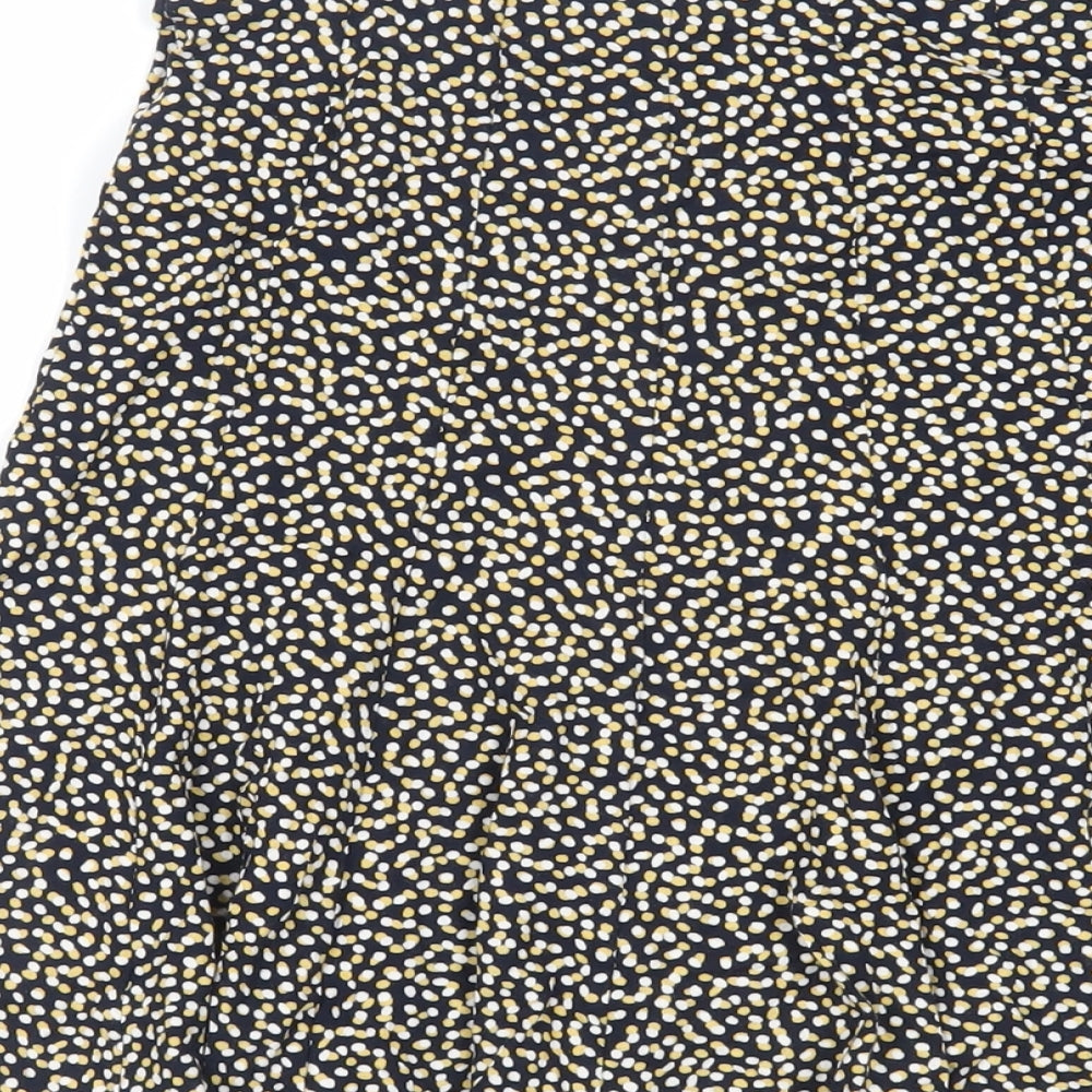 Marks and Spencer Womens Blue Animal Print Viscose Flare Skirt Size 8 - Elasticated Waist