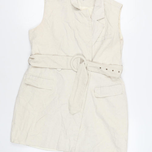 In the Style Womens Ivory Jacket Waistcoat Size 12 Button - Belted