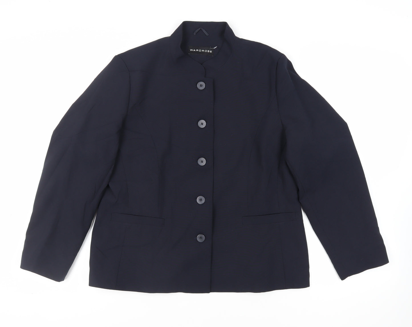 Wardrobe Womens Blue Jacket Blazer Size 18 Button