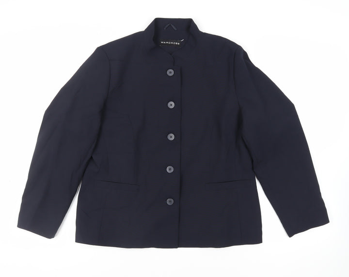 Wardrobe Womens Blue Jacket Blazer Size 18 Button