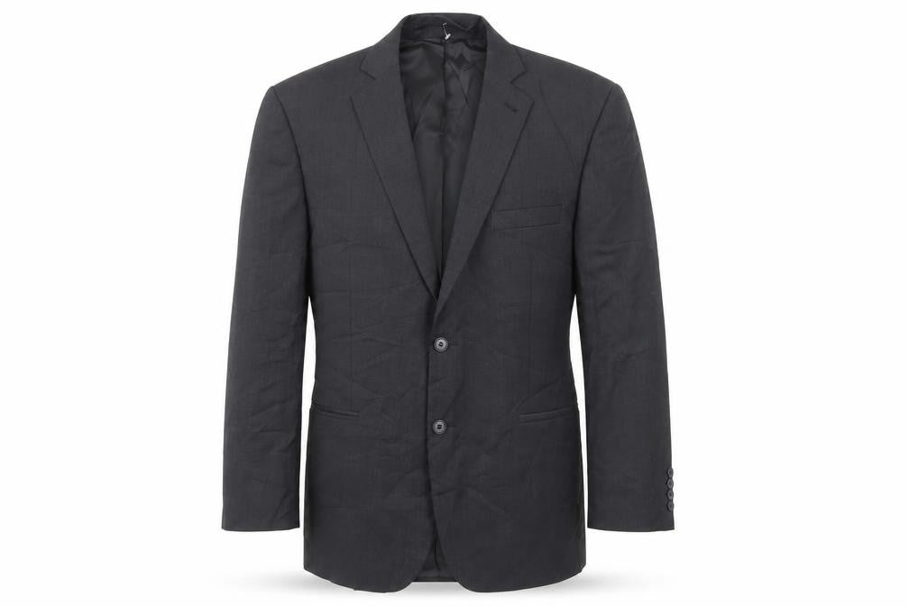Front view of Racing Green men’s grey wool jacket suit jacket, size 42, regular