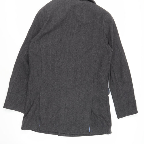 John Lewis Mens Grey Pea Coat Coat Size L Button